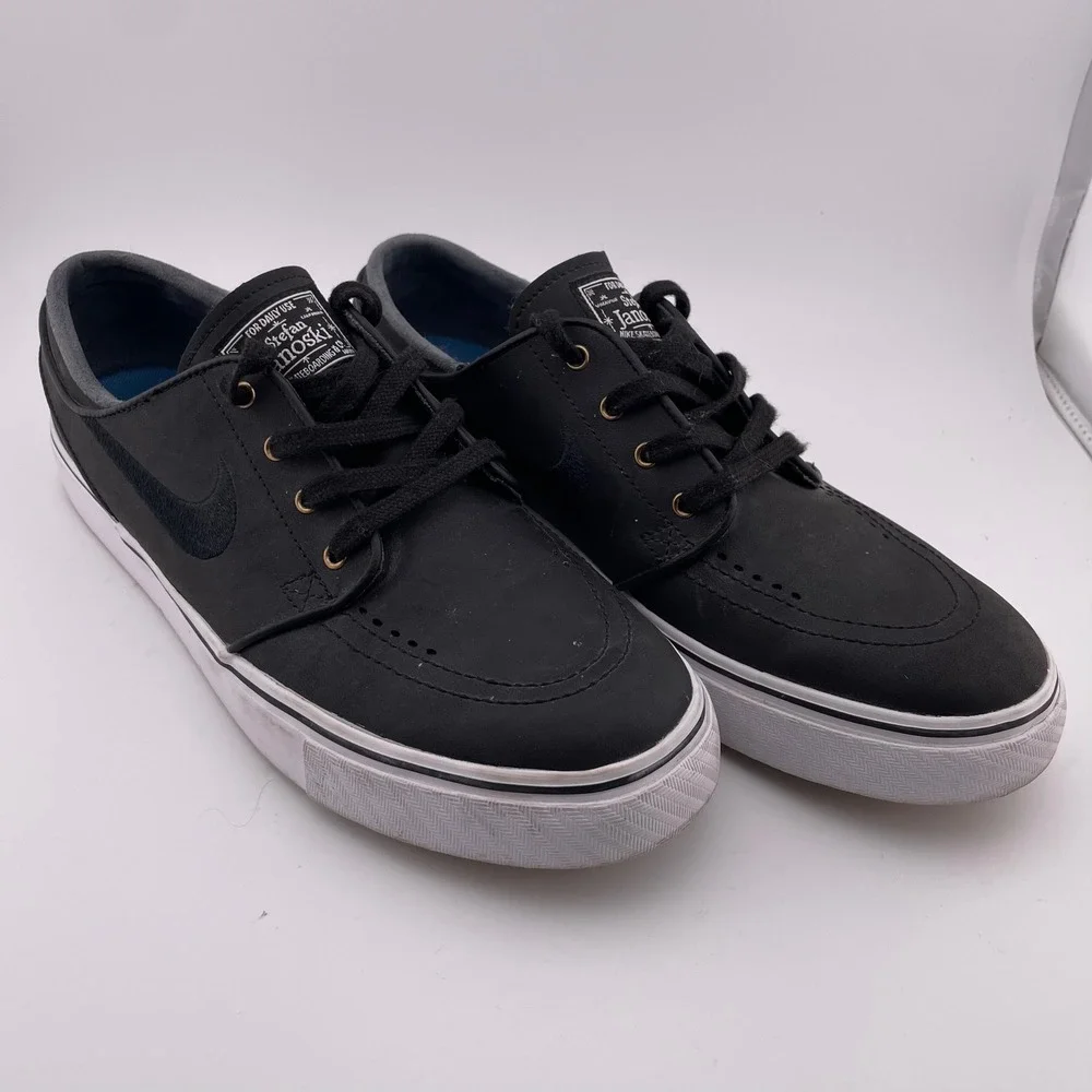 Nike Stefan Janoski Zoom‎ Air SB Leather Skateboarding Shoes Black Size 8